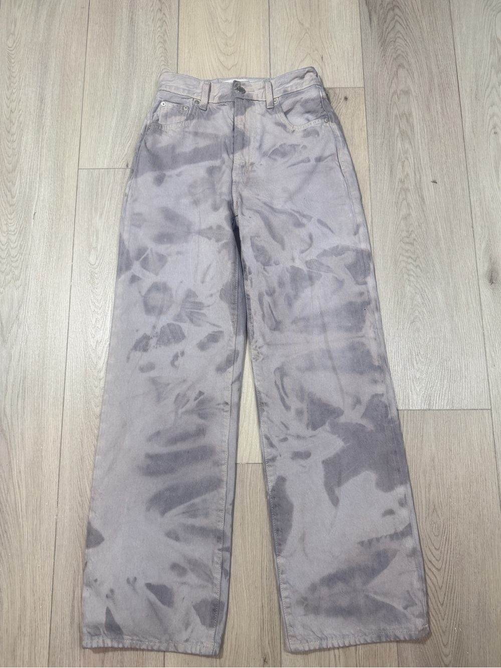Aritzia Denim Forum Tie Dye High rise wide leg reworked
